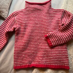 Babaa sweater . Preowned . Red and grey stripe . Small with an oversized fit